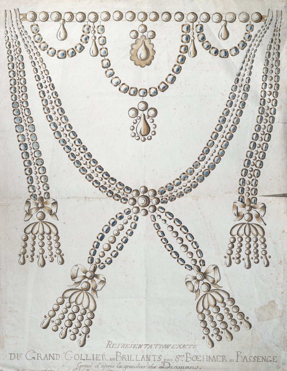 钻石项链参与了Collier de la Reine事件，1785年 作者 法语学校