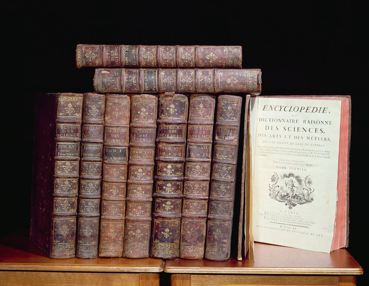 Denis Diderot百科全书（1713-84）和Jean le Rond dAlembert（1717-83），1751-72（皮革，纸张和墨水） 作者 法语学校