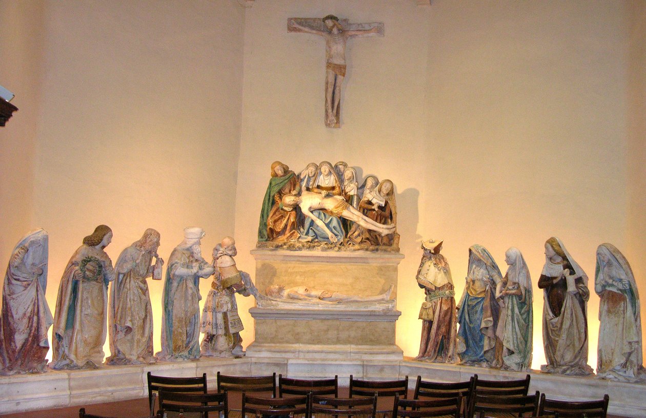The Entombment，1490（彩绘石） 作者 法语学校