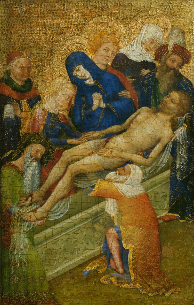基督的埋葬，c.1410-15（在木板上绘画） 作者 法语学校