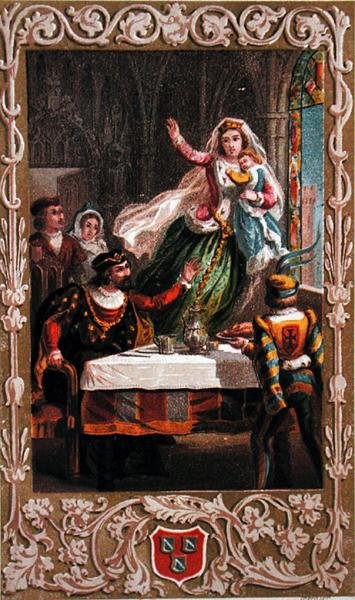 有蹄子的仙女》，来自J.Collin de Plancy（1794-1881）的《精灵与魔鬼的传说》插图，约1850年（彩色石版画）。 作者 法语学校