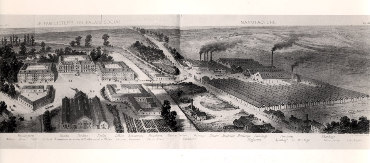 来自解决方案社会的Guise Familistery，由Jean-Baptiste Andre Godin（1817-88），巴黎，1871年 作者 法语学校