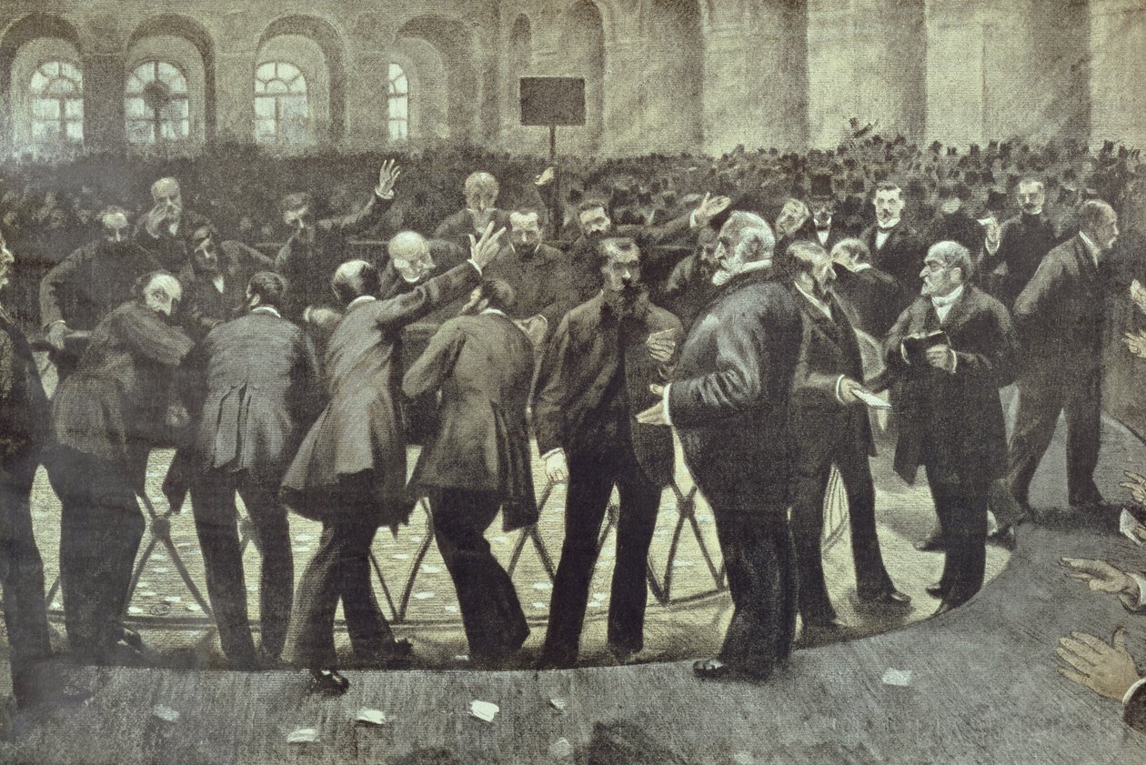 巴黎证券交易所的着名垃圾，c.1885 作者 法语学校