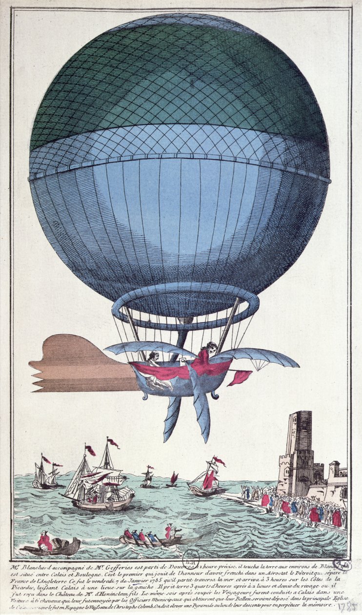 Jean Pierre Francois Blanchard（1753-1809）和约翰杰弗里斯（1744-1819），1785年的第一个航道 作者 法语学校