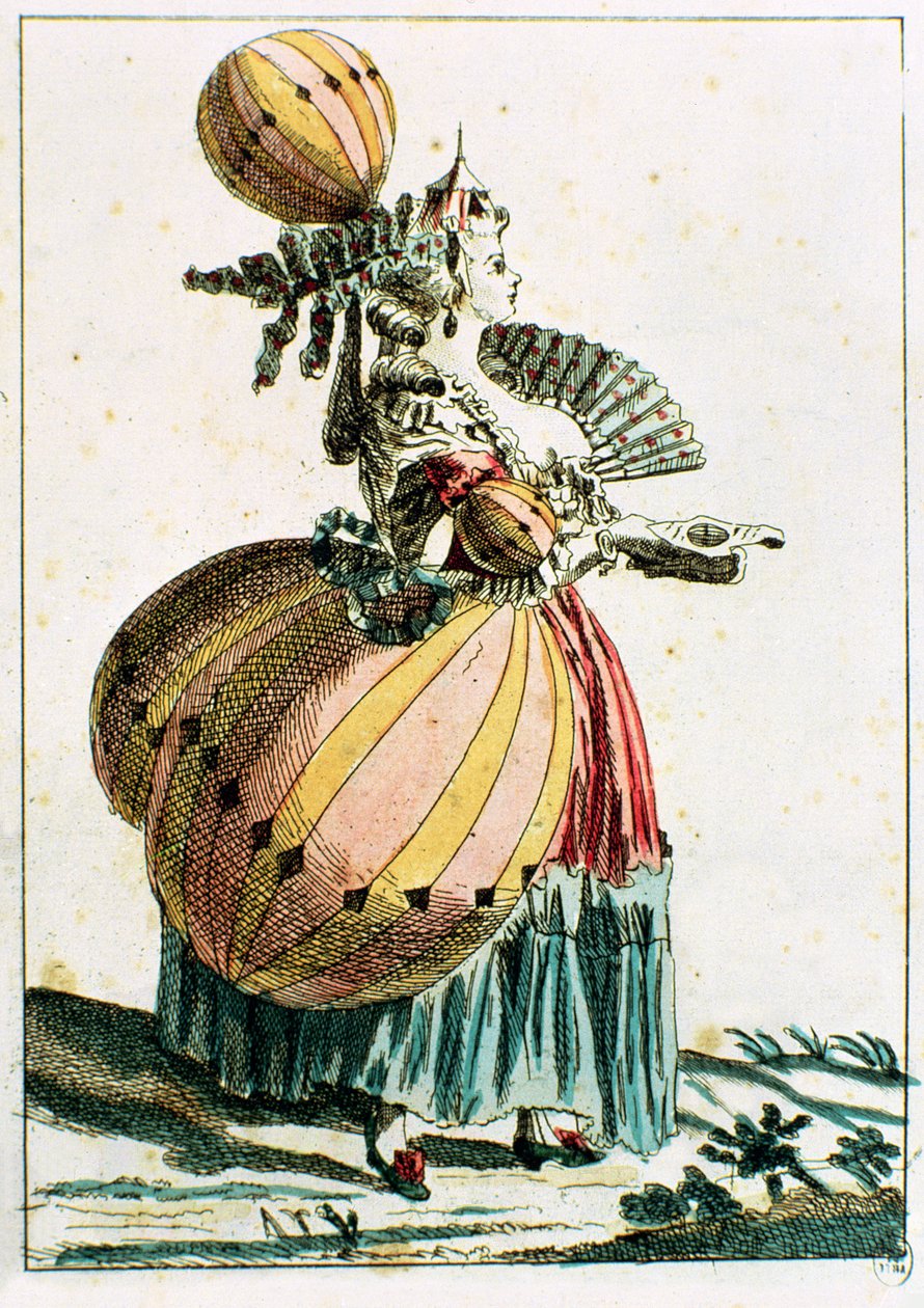 飞行风骚，1784年（彩色雕刻） 作者 法语学校