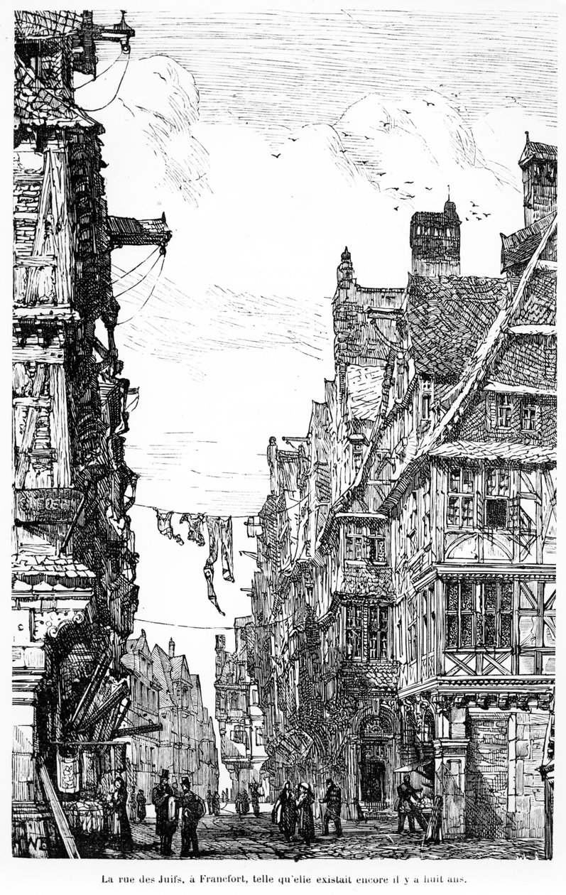 法兰克福Judengasse，1860-70 作者 法语学校