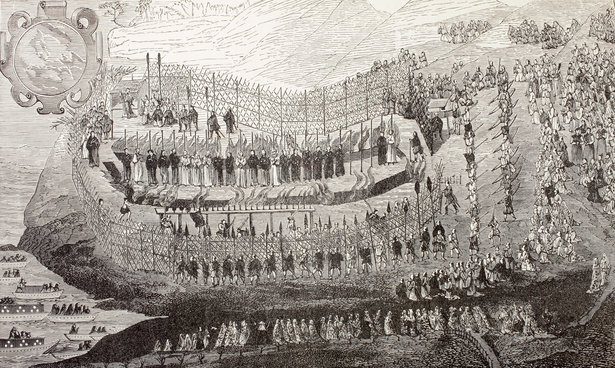 1622年长崎伟大的Martydom，来自中世纪的“军事与宗教生活”，由Paul Lacroix出版，伦敦出版，1880年 作者 法语学校