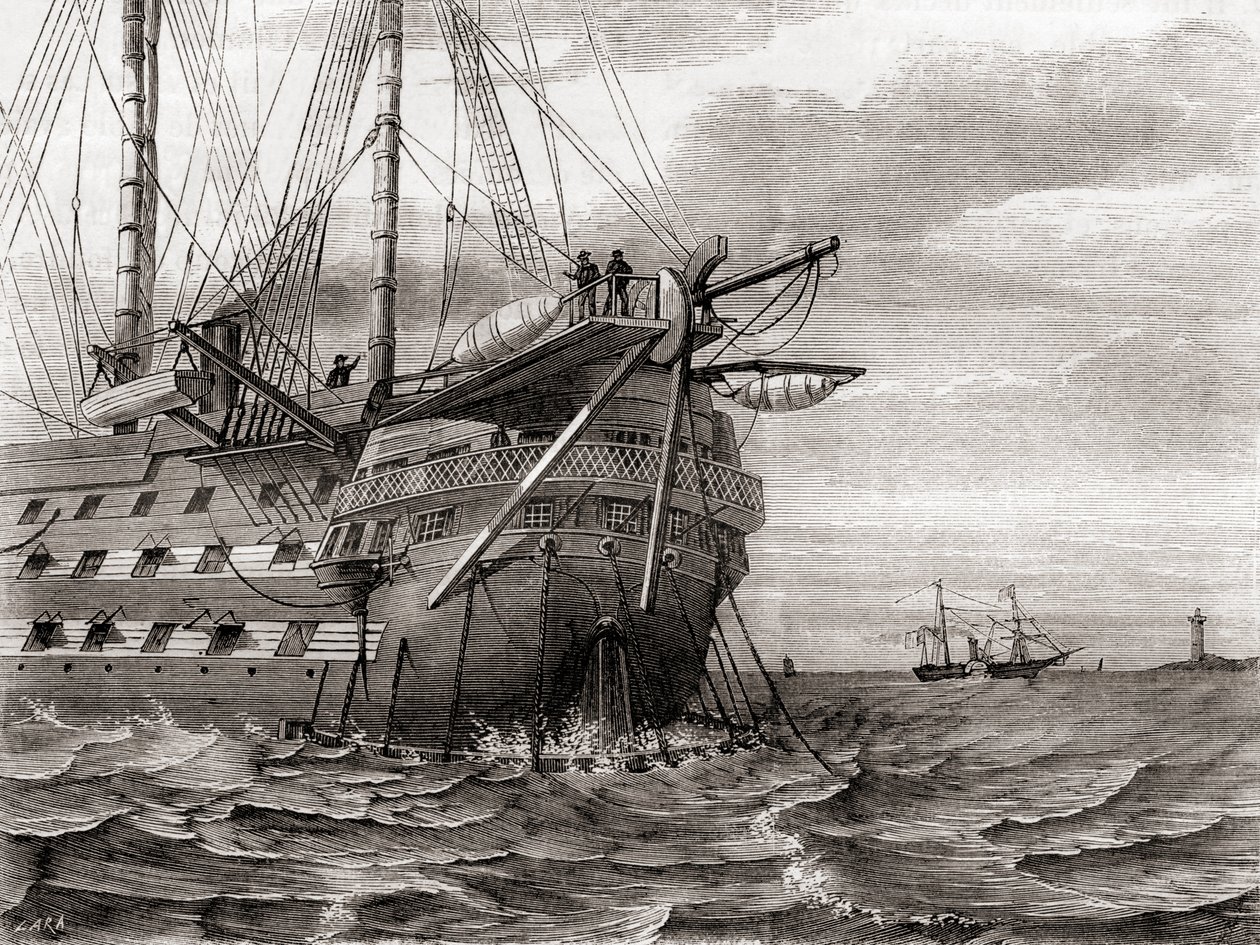 HMS Agamemnon 铺设跨大西洋电报电缆，8 月 2 日 作者 法语学校