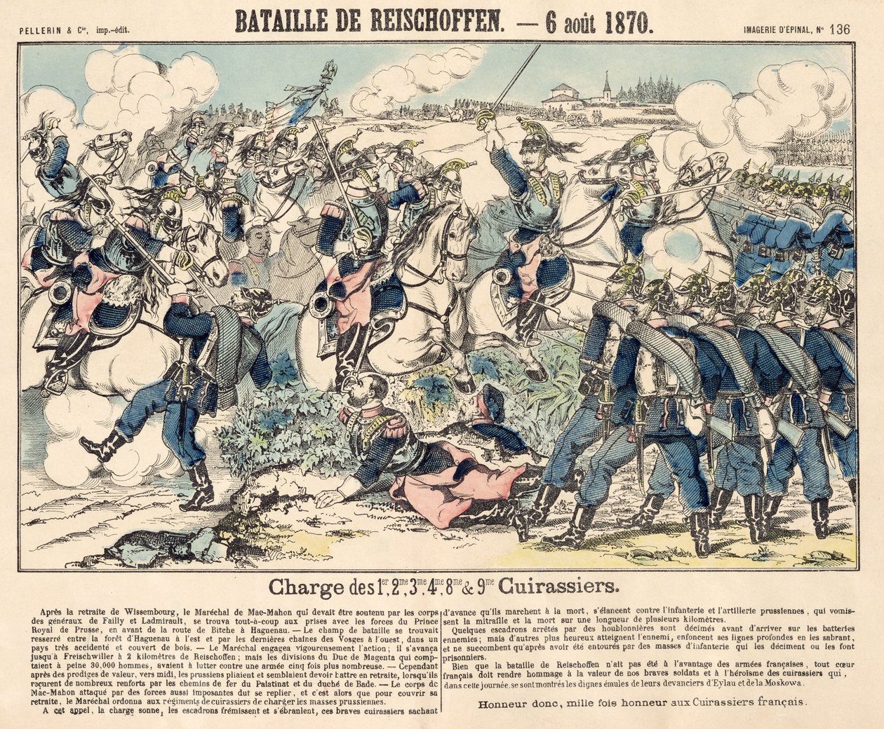 1870年8月6日在Reichshoffen战役期间法国骑兵的英雄冲锋 作者 法语学校
