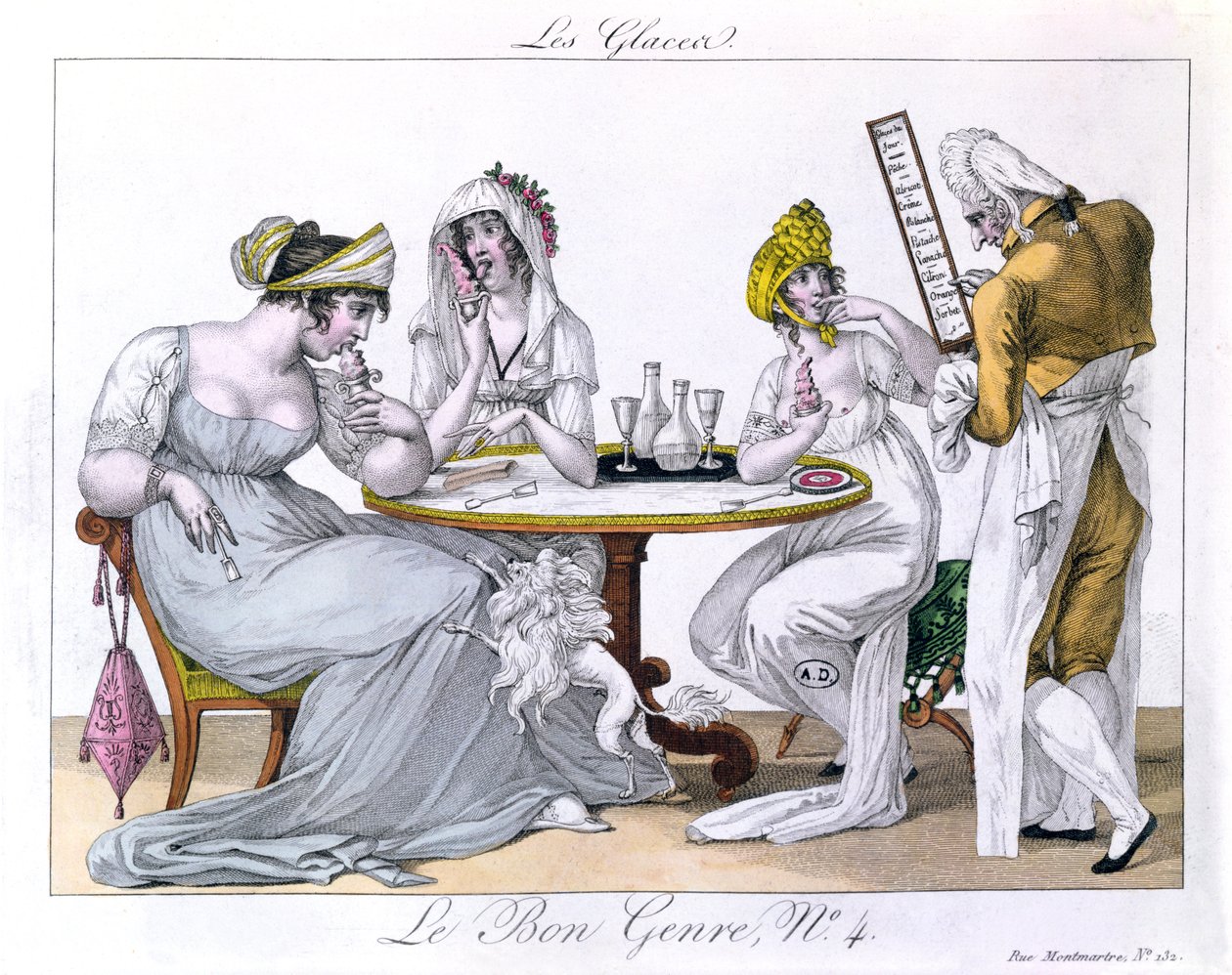 冰淇淋，来自Le Bon Genre的平台，巴黎，1827年 作者 法语学校