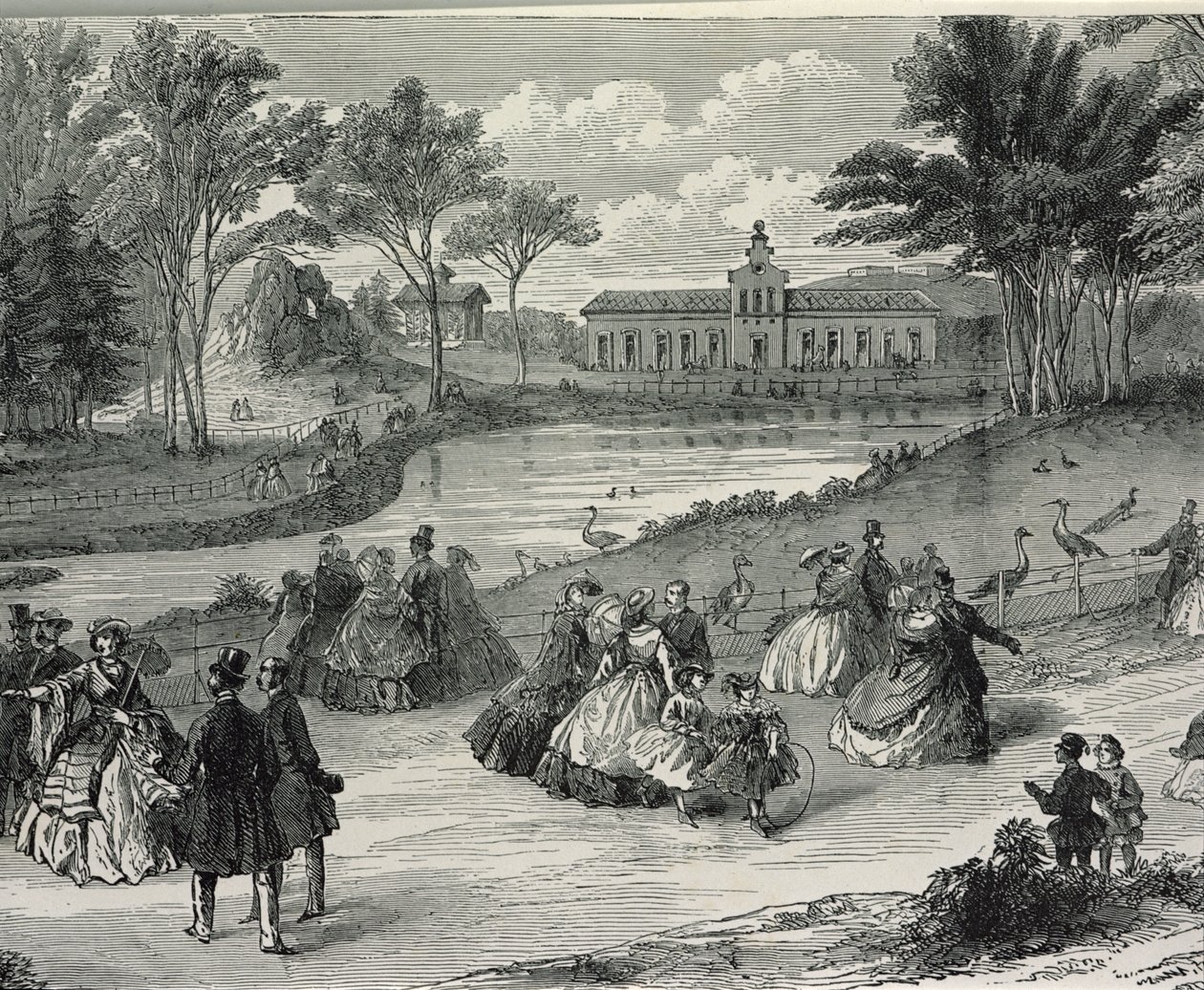 Jardin dAcclimatation，巴黎，1855年（bw雕刻） 作者 法语学校