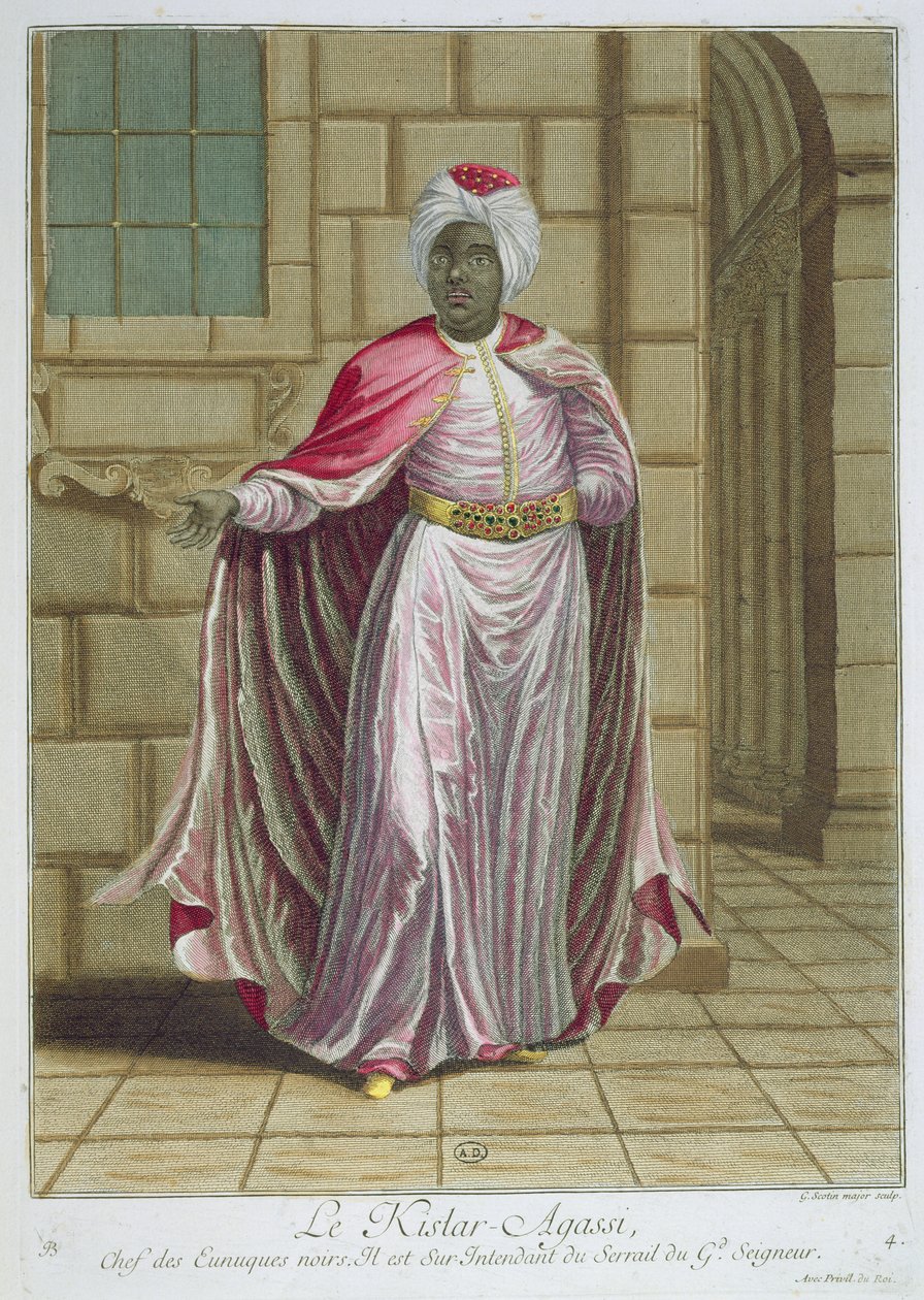来自Levant服装系列的Kislar-Agassi，由Gerard Jean Baptiste Scotin（1671-1716）1707-08刻。 作者 法语学校