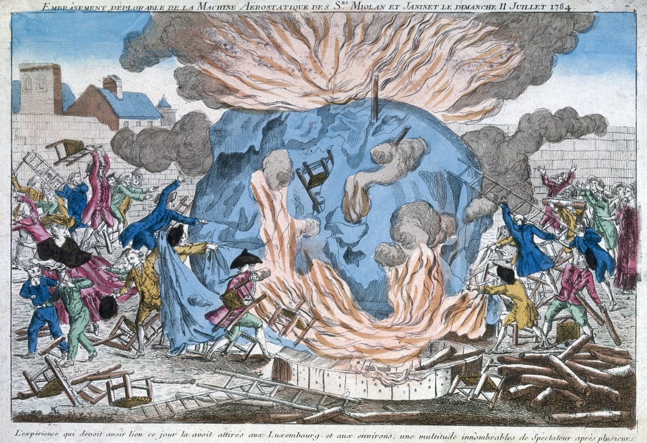 1784年7月11日，Mioloan和Janinet浮空器的可悲燃烧 作者 法语学校