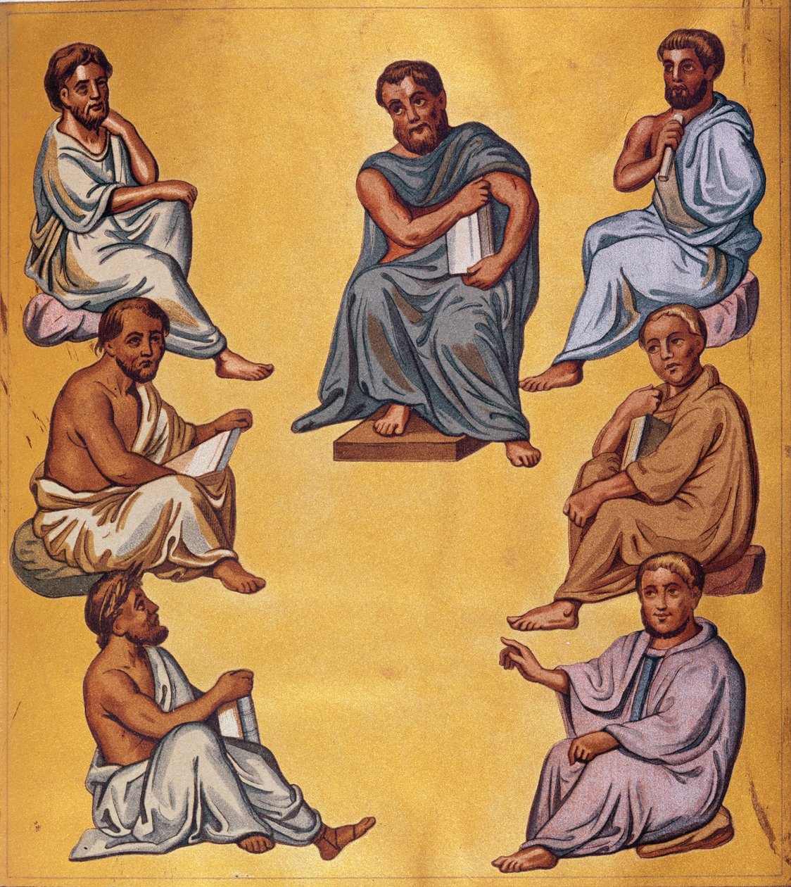 古代的主要医生，来自Dioscorides的Codex Constantinopolitanus的法西斯 作者 法语学校