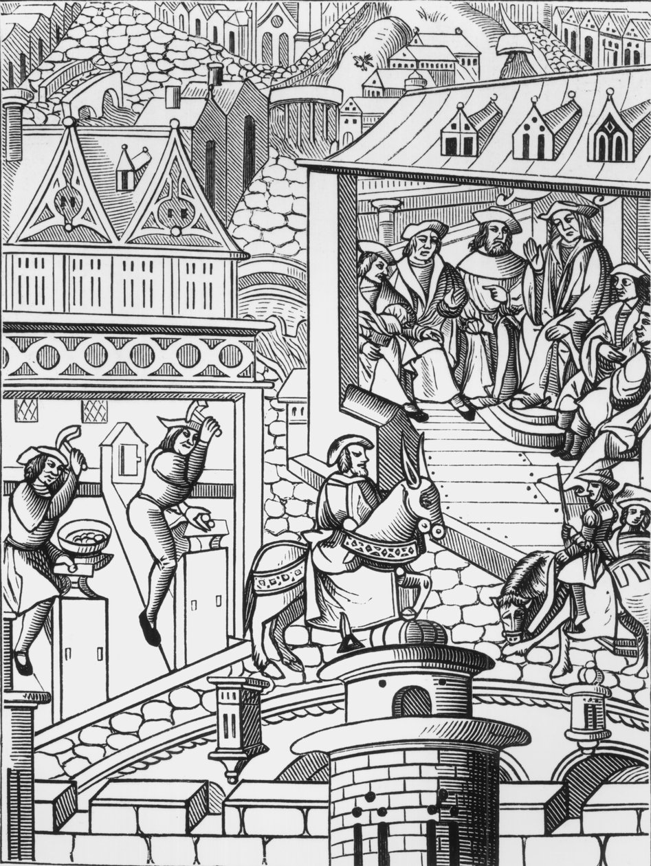 Mint，在De lInstitution de la Chose Politique的木刻后，翻译了Francis Patricius的拉丁文作品，出版于1520年 作者 法语学校