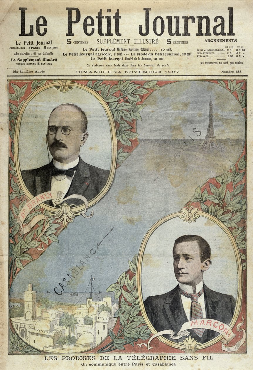 电信系统的奇迹，来自Le Petit Journal的插图，1907年11月24日 作者 法语学校