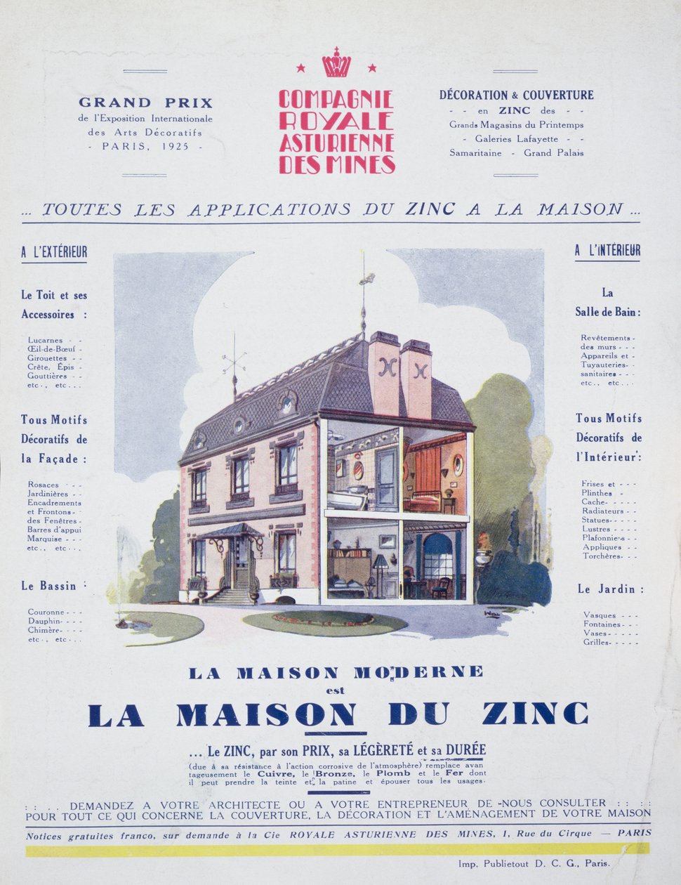 The Modern House是一座锌屋，1927年5月出版于LArt Menager杂志 作者 法语学校