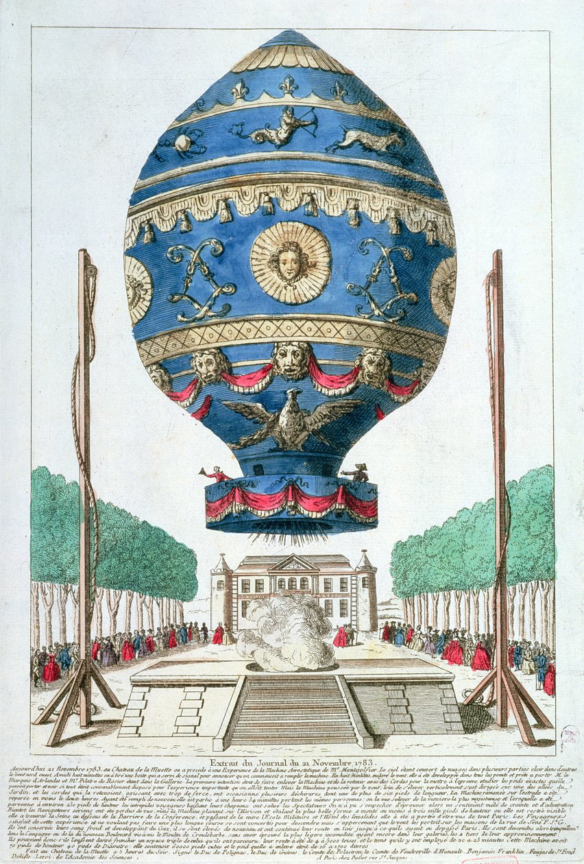 1783年11月21日，Chateau de la Muette的Montgolfier兄弟气球实验 作者 法语学校