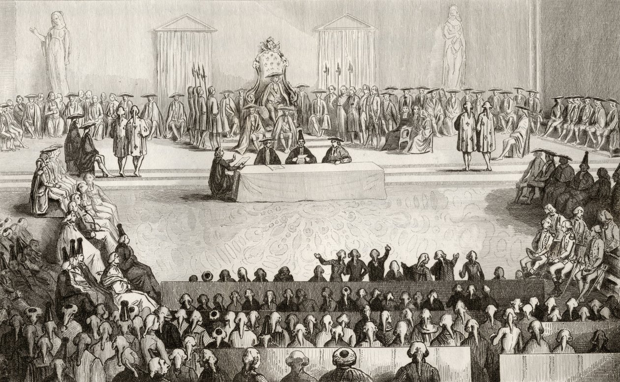 路易十六统治时期的国民议会（1754-93），来自科拉特的“法国历史”，出版于1840年 作者 法语学校