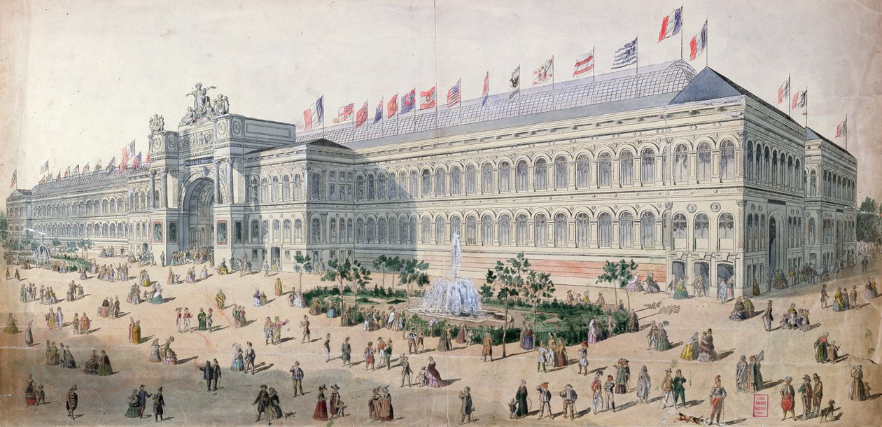 1855年世界博览会上的工业宫 作者 法语学校