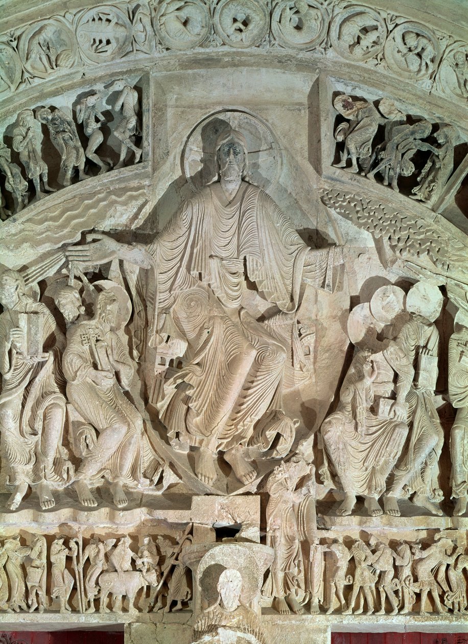 五旬节，来自中央门户的鼓室，c.1120 作者 法语学校