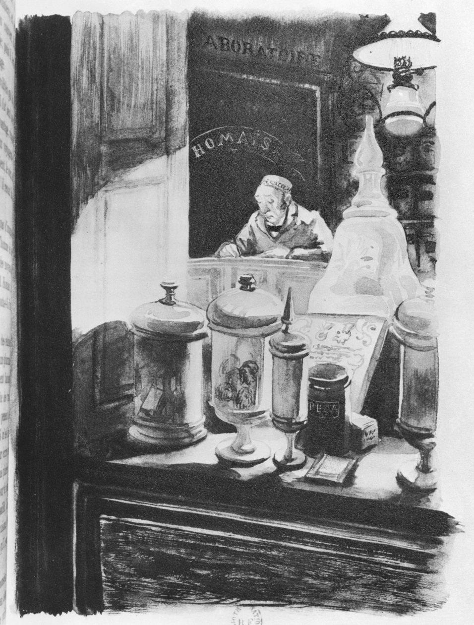 The Pharmacist Homais，来自&39;Madame Bovary&39;的插图，由Gustave Flaubert（1821-80）出版，由Briffant出版，1836年 作者 法语学校