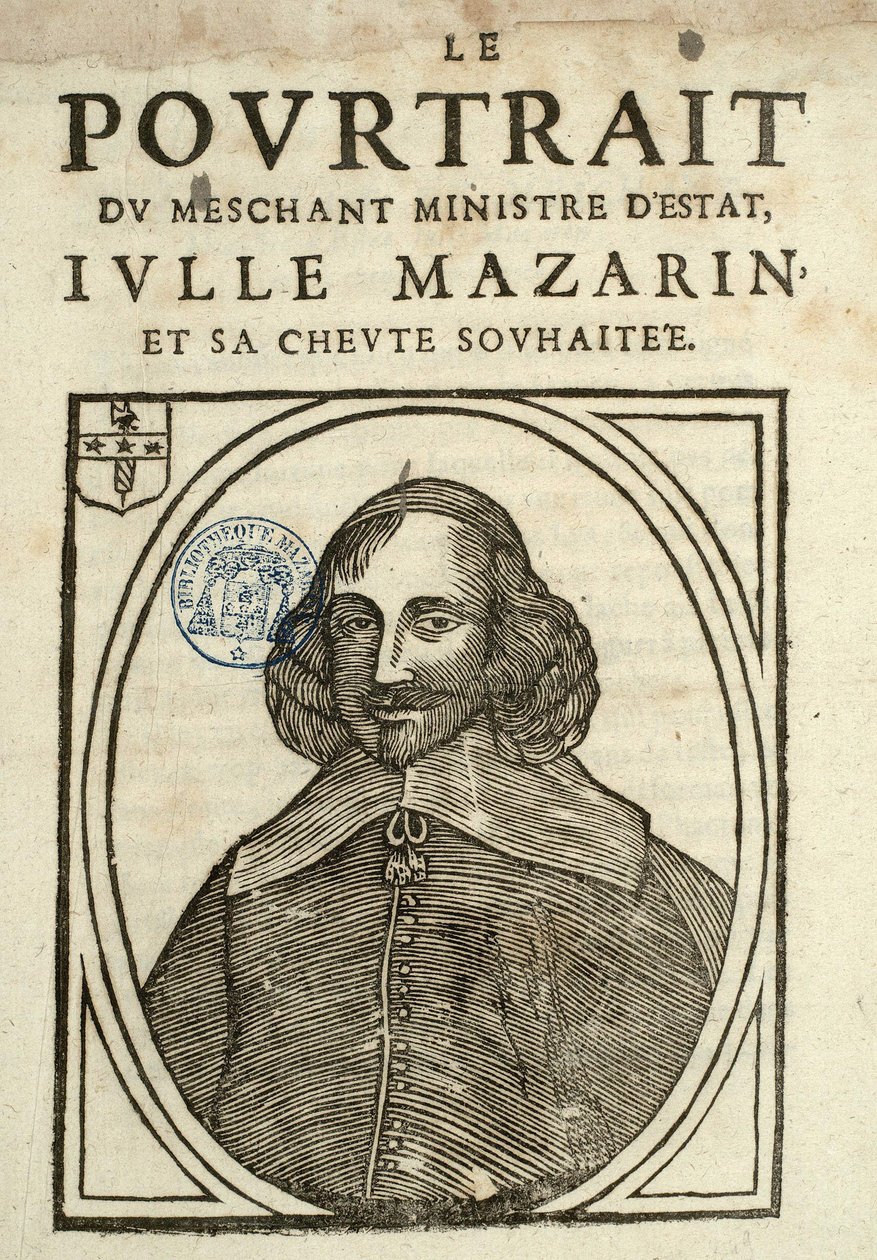 The Portrait of the wicked Minister of State, Iulle Mazarin and his desired devil, Political Pamphlet under the Sling 作者 法语学校