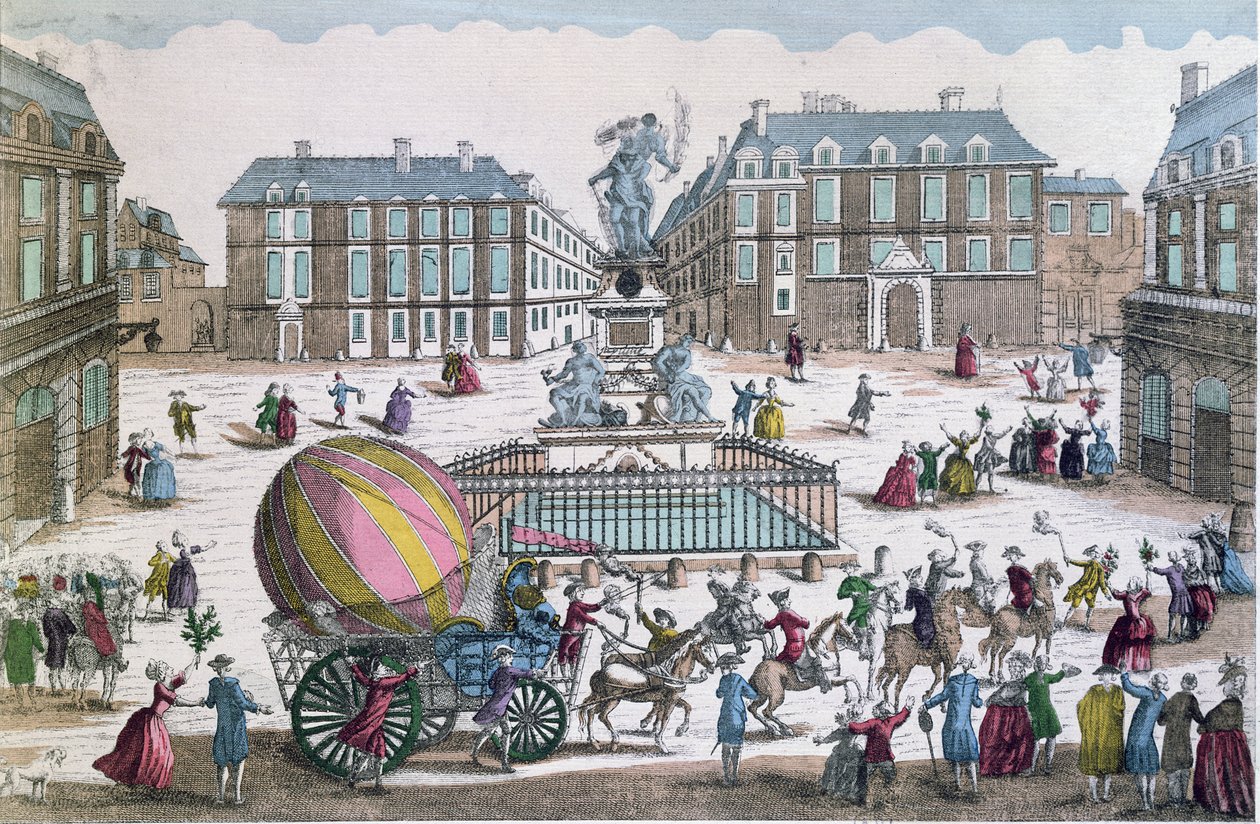1783年12月2日返回Jacques Charles（1746-1823）和Nicholas Robert（1761-1828）气球广场的研讨会 作者 法语学校