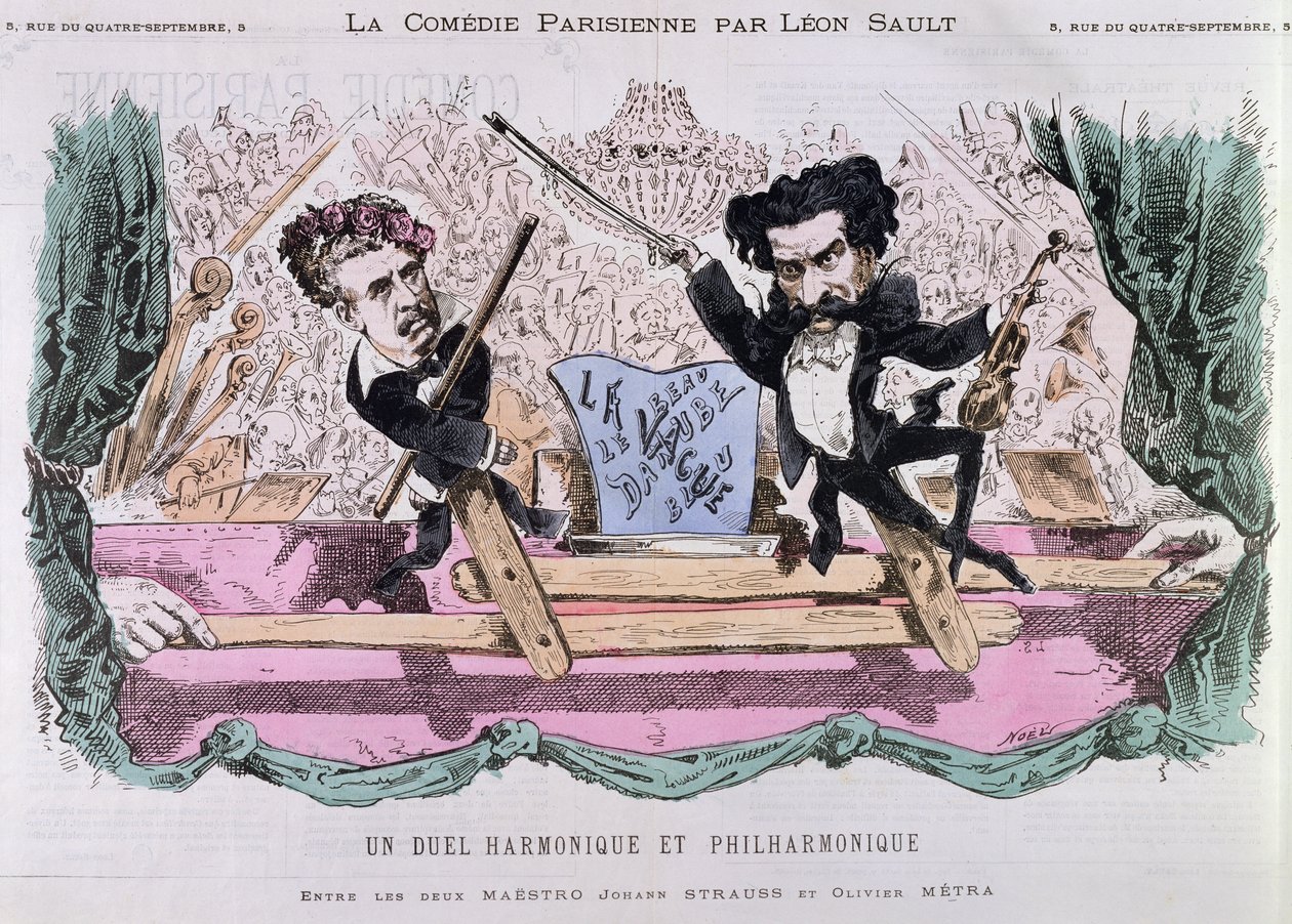 Waltzes的竞争对手，Johann Strauss the Younger（1825-99）和Olivier Metra（1830-89），1870年 作者 法语学校