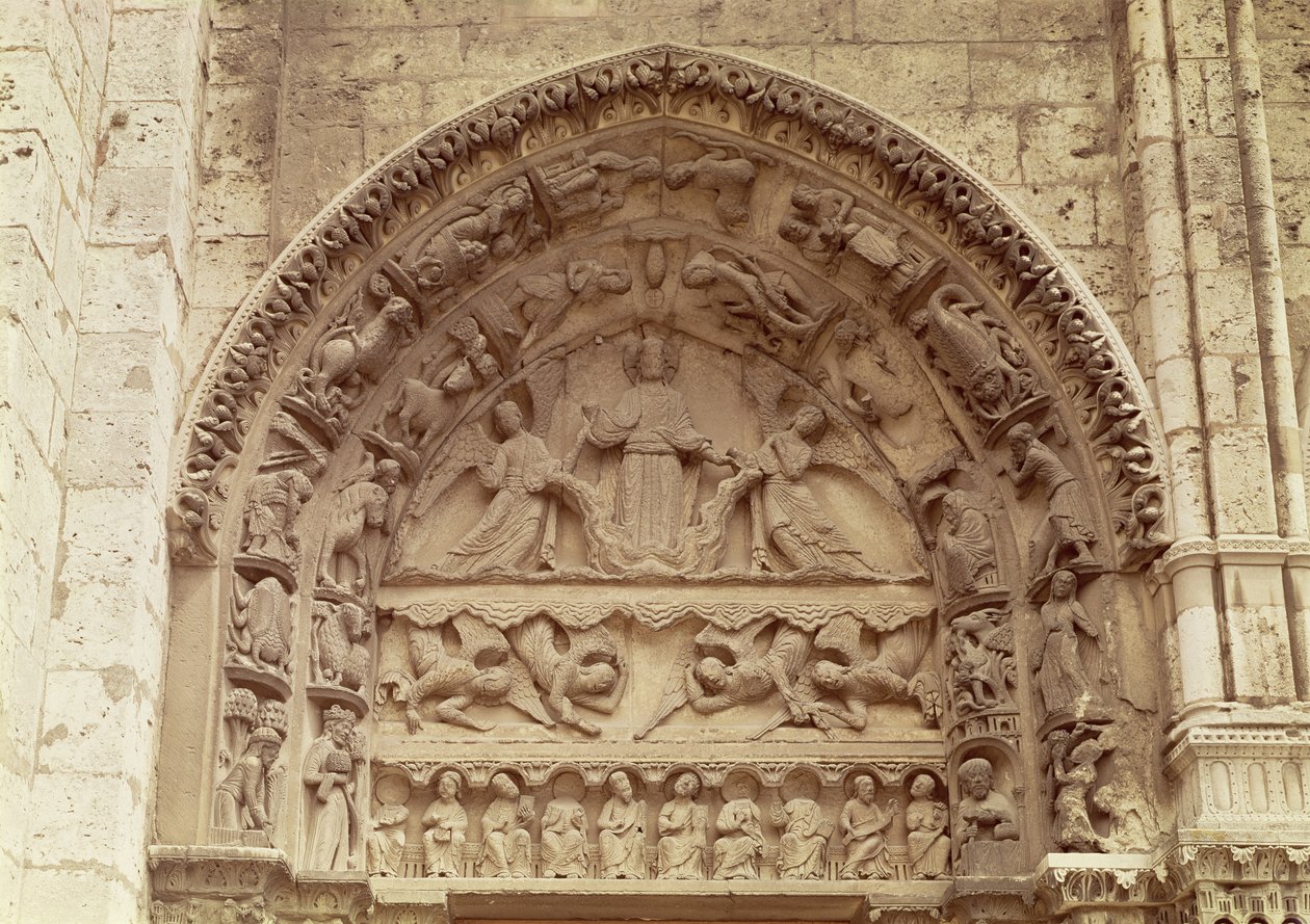 皇家门户，北门，描绘阿森松岛的鼓室，c.1145-50 作者 法语学校