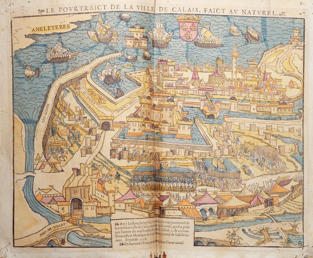 加莱围困，1558年（彩色木刻） 作者 法语学校
