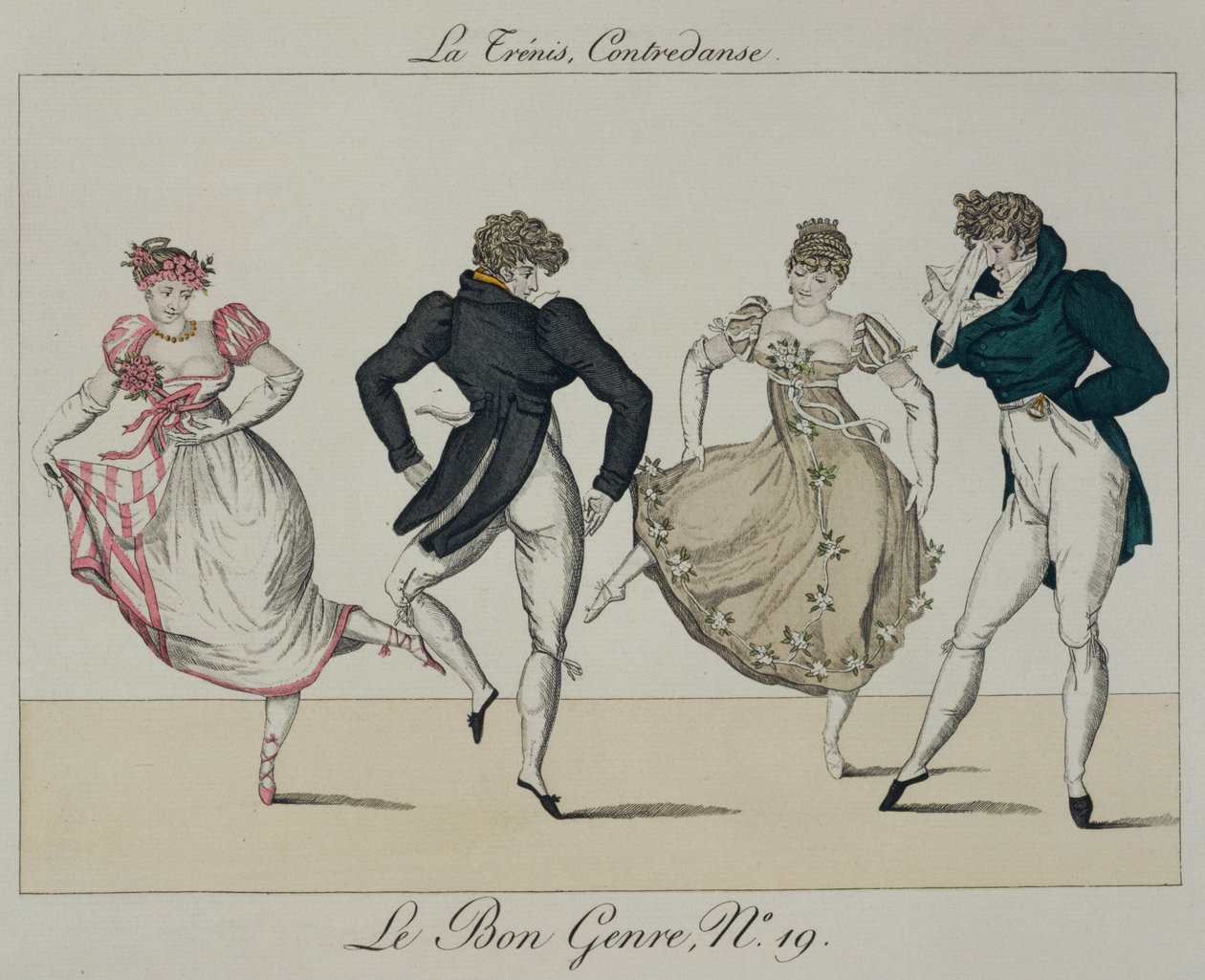 Trenis Quadrille，来自The Good Gender的第19页，1805年 作者 法语学校