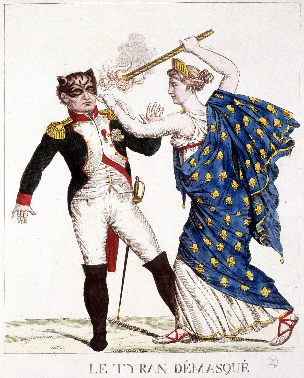 The Unmasked Tyrant - in “” Napoleon 1st, caricatures, dummy collection”, c. 1814. 作者 法语学校