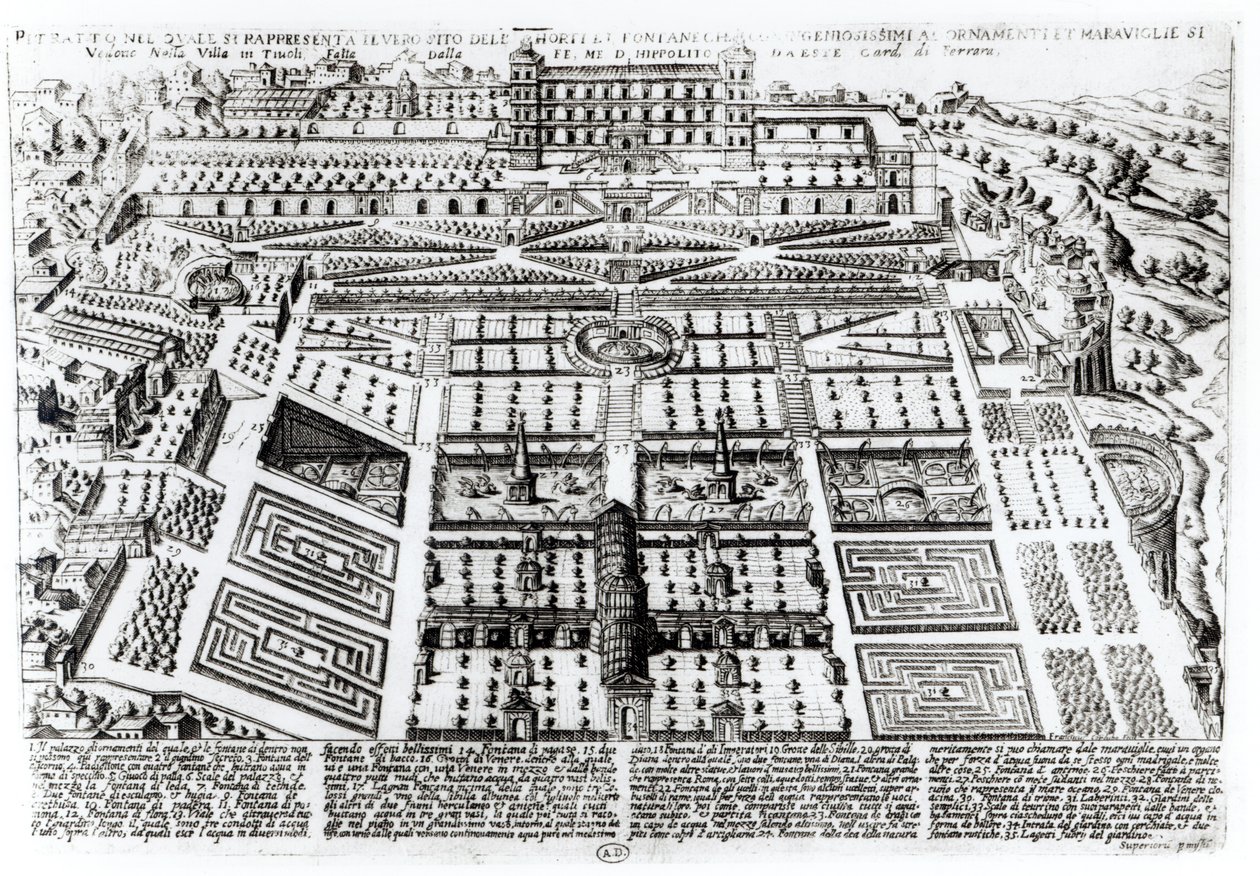 别墅dEste宫殿和庭院，Tivoli，意大利，c.1600 作者 法语学校
