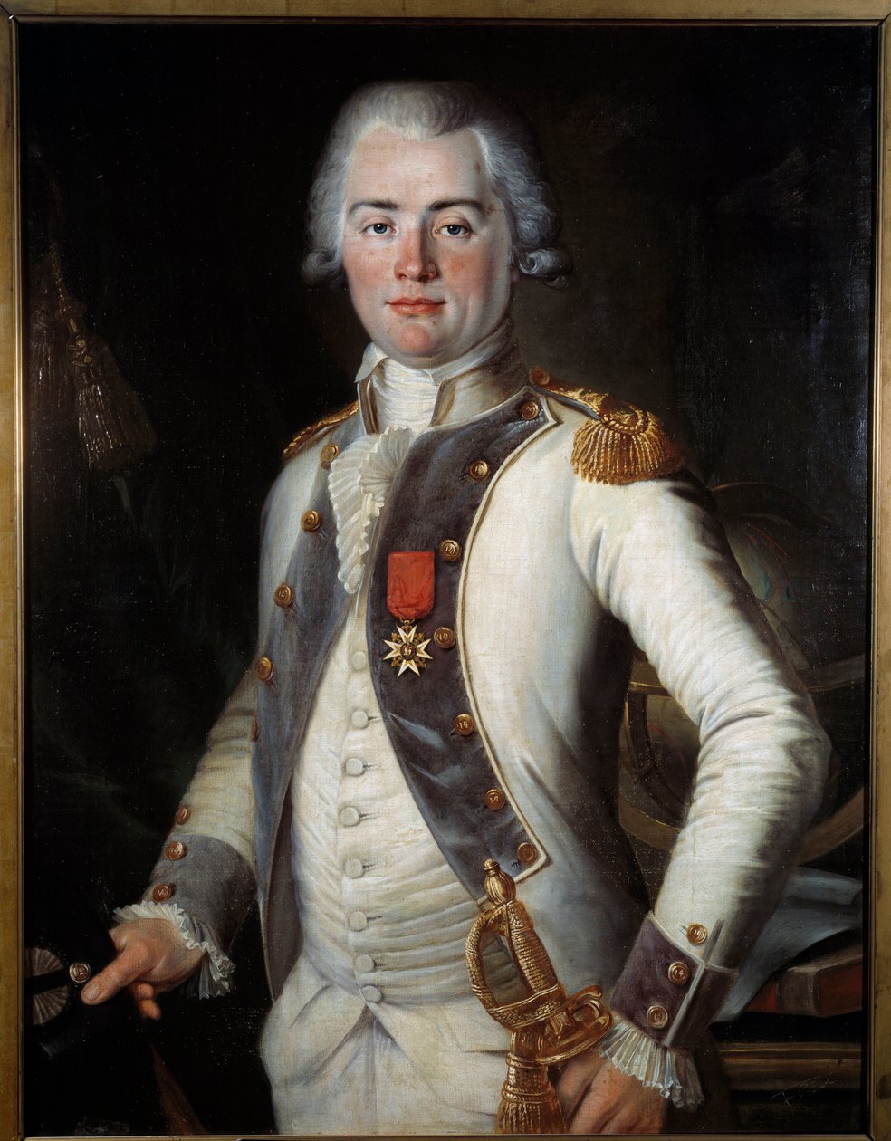 Lostanges 子爵：Jean-Louis de Lostanges (1752-1822)，步兵上尉，佩戴圣路易斯十字勋章，法兰西学院的匿名肖像。 1786 年，Musee de l