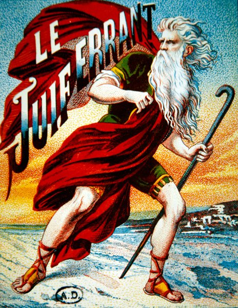 流浪的犹太人》，约 1880 年（彩色石版画 作者 法语学校