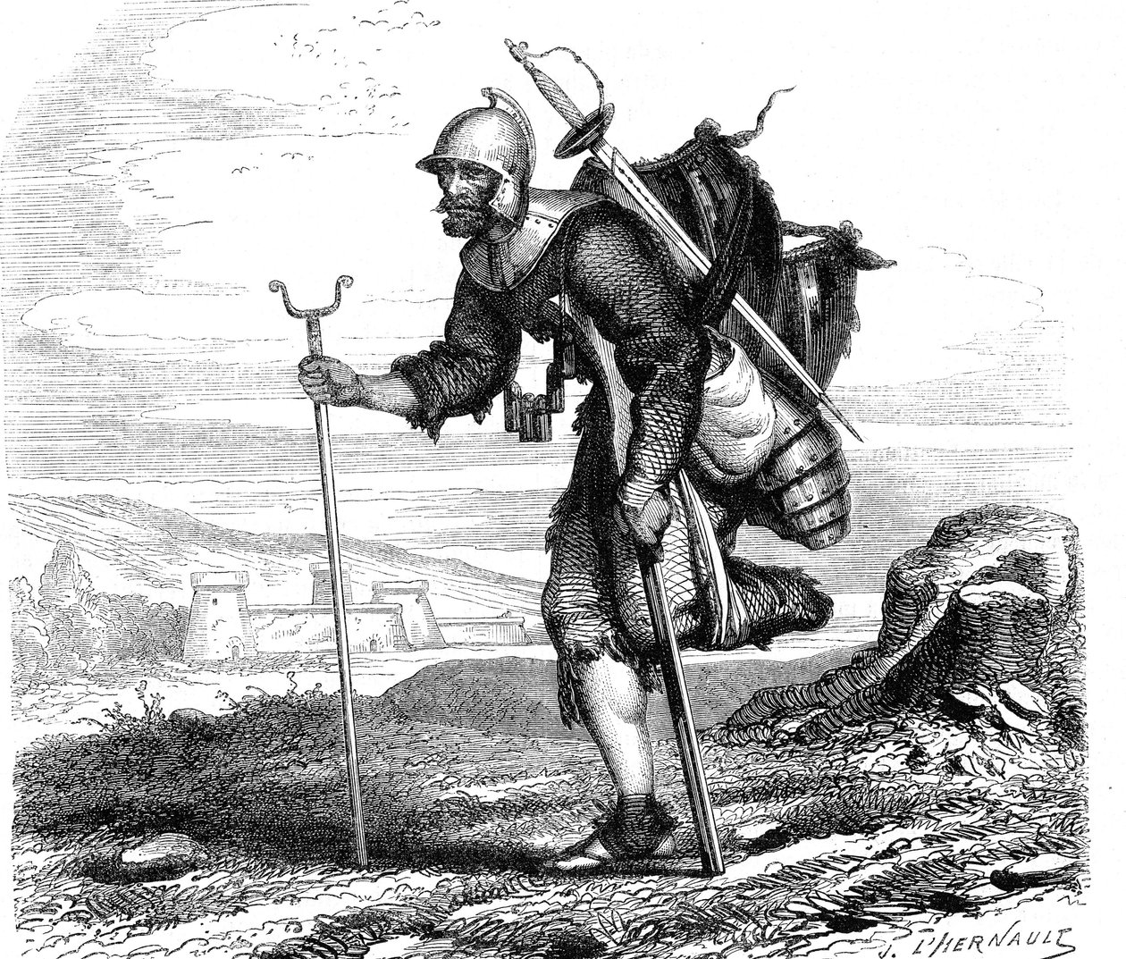 战争（象征）兰斯奎内 - J.M. 梅泰利 1867 年版画 作者 法语学校