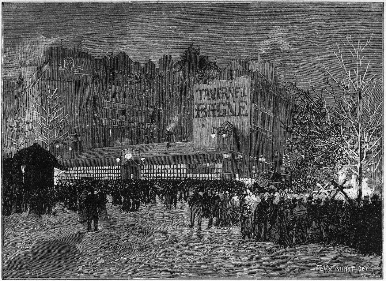 蒙马特的年度节日和巴黎的Taverne du bagne，在 "图画的世界 "中。 作者 法语学校