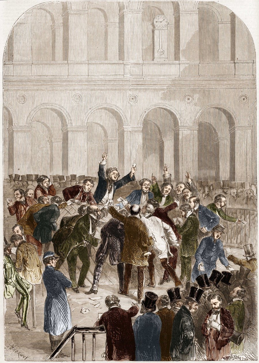 The basket of the Paris Stock Exchange in 1857. 作者 法语学校