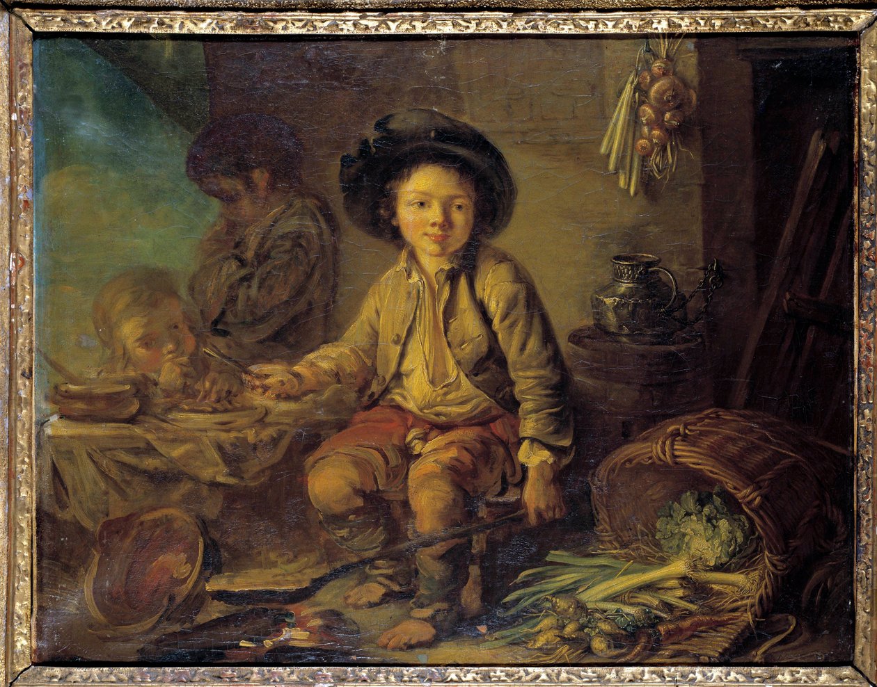 法国画派萨瓦小画的早餐。 1750-1780 年左右。 暗淡。 0,59x0,73 米。 作者 法语学校