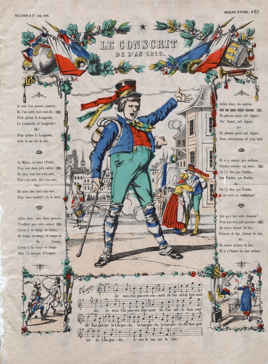 1810年的应征者，19世纪的法国歌曲。 作者 法语学校