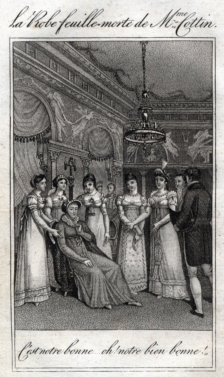 科廷夫人（Sophie Cottin Rostand）（1770-1807）法国作家的枯叶裙。 作者 法语学校