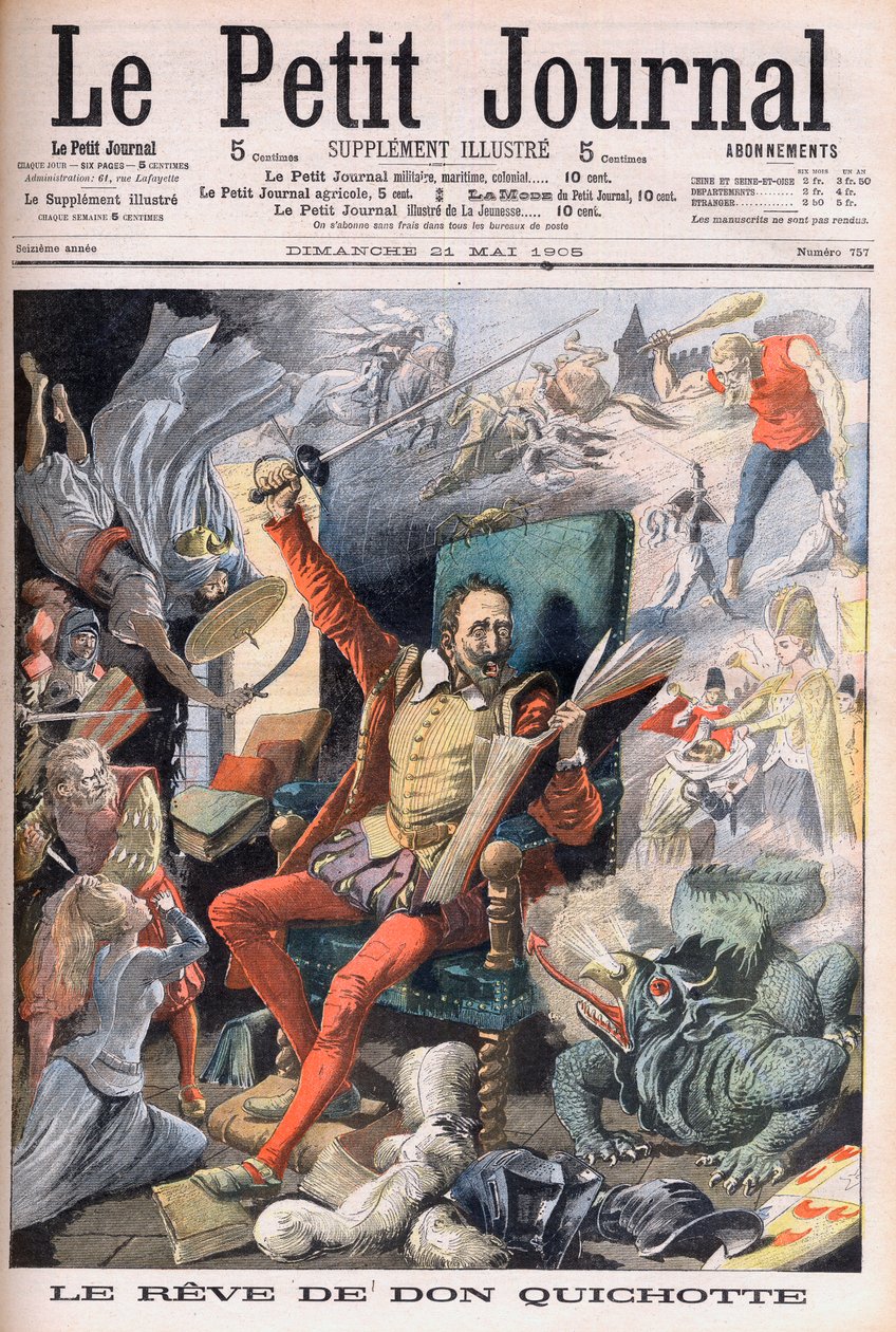 堂吉诃德的梦Le Reve de Don Quixote (Miguel De Cervantes)--《小报》插图，1905年5月21日。 作者 法语学校