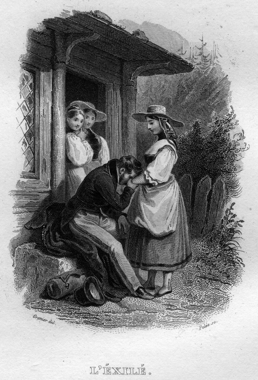 The exile Chanson de Beranger in “” Works Completes”” (1834) by Pierre Jean de Beranger (1780-1857), French poet and songwriter. 作者 法语学校