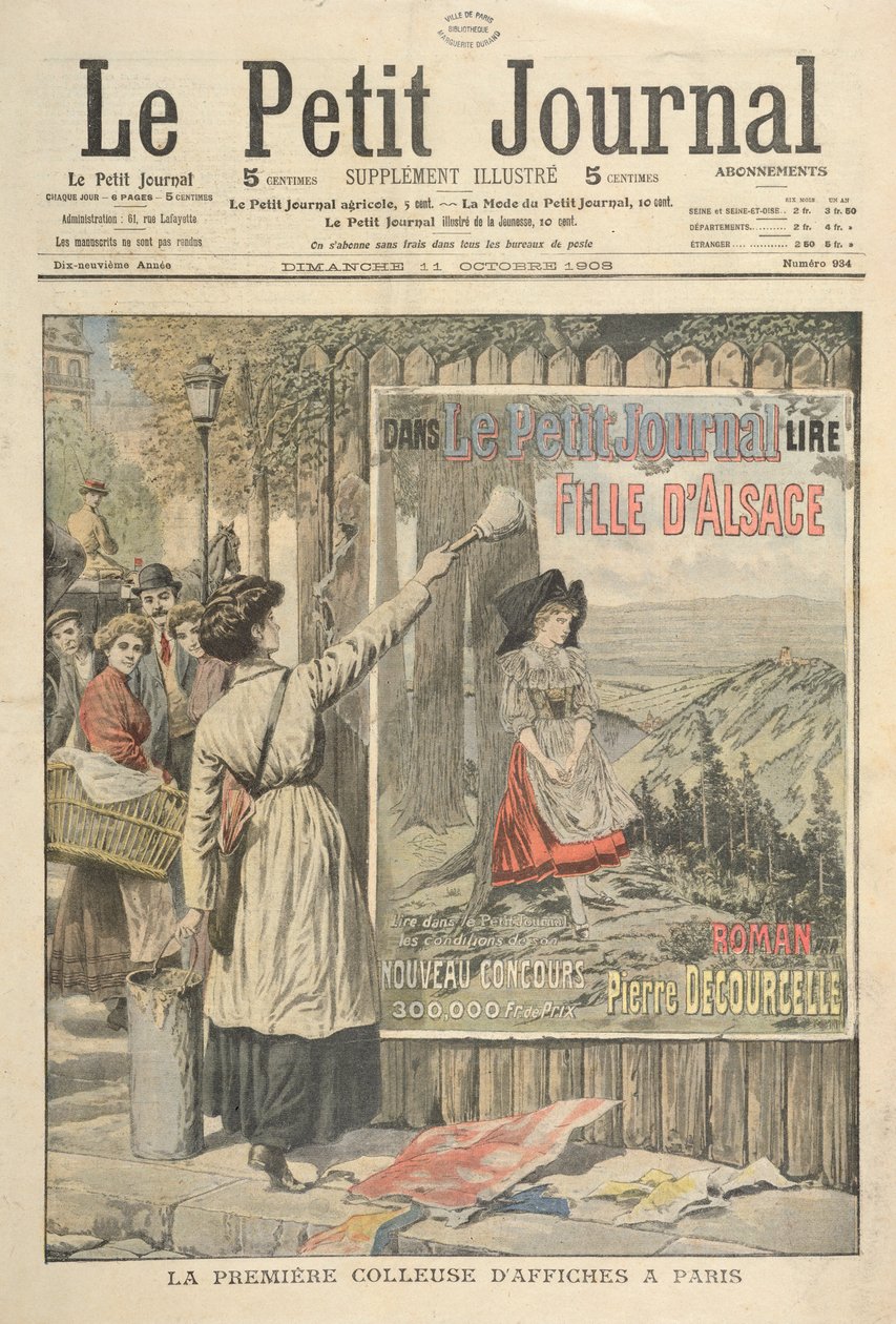 1906年10月11日，来自le Petit Journal的巴黎第一个女性广告牌 作者 法语学校
