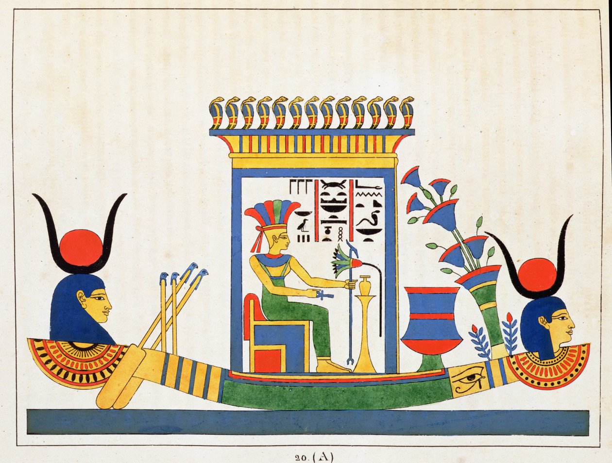 女神Anuket，来自埃及万神殿的插图：来自古埃及神话人物的集合Jean-Francois Champollion，1986年出版 作者 法语学校