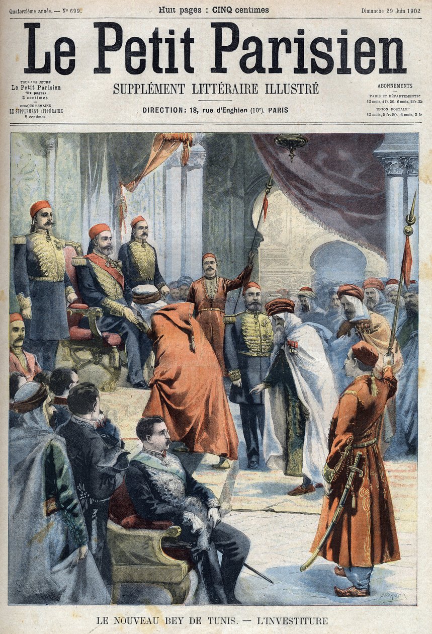 突尼斯新任贝伊赫迪-贝伊（Muhammad El Hadi Bey）的就职典礼。 作者 法语学校