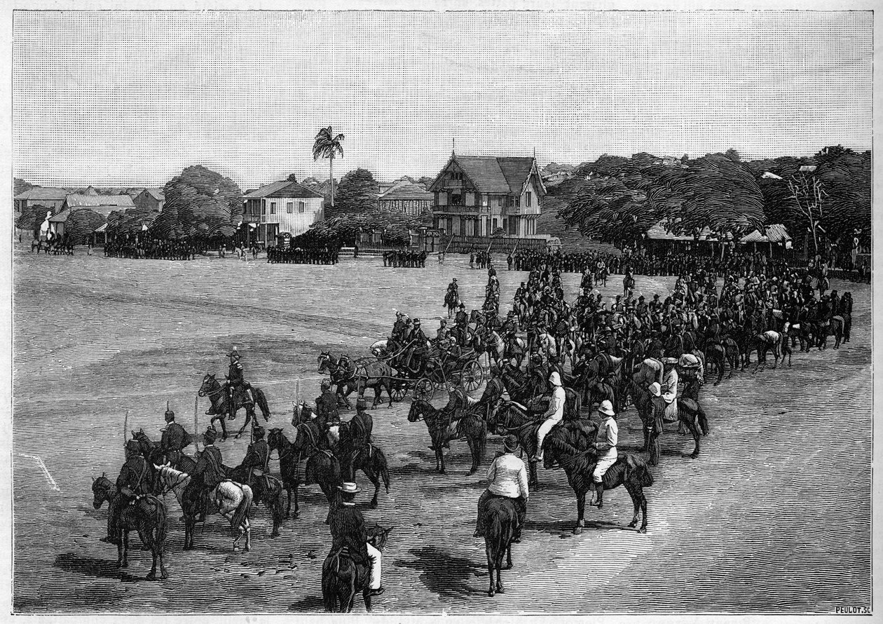 埃蒂安-费利凯特-萨洛蒙总统（1820-1888）在海地太子港的最后一次审查。 作者 法语学校