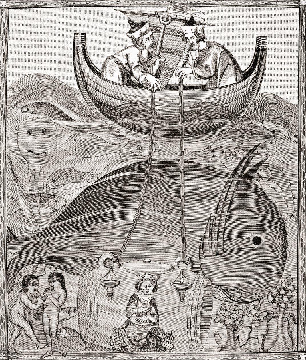 The marine world according to the conceptions of the Middle Ages, from Science and Literature in The Middle Ages by Paul Lacroix pub. London 1878 作者 法语学校