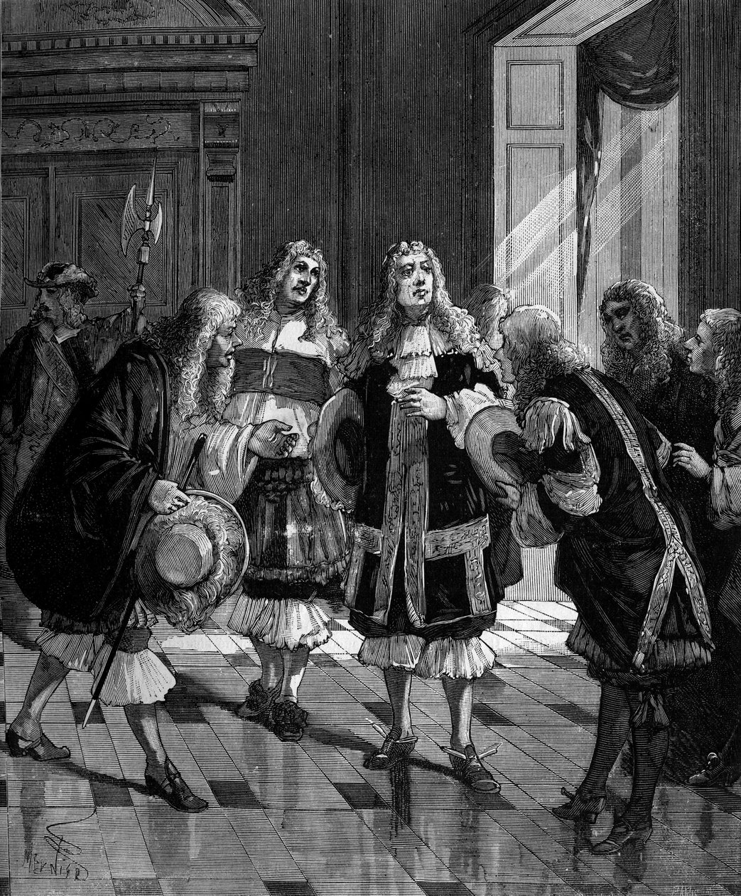 法国工程师皮埃尔-保罗-德-里凯（Pierre Paul de Riquet，1604-1680）在《从最初几个世纪到现在的科学、发明和发现普及史》中提出的连接大洋和地中海的双米运河项目。 作者 法语学校